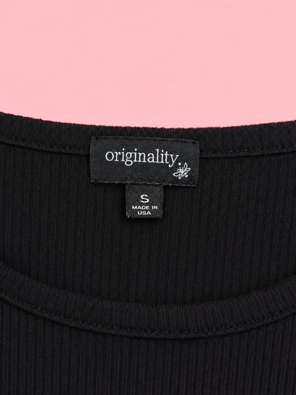 Originality Black Ribbed Ruched Side Drawstring Top | Size Small - Picture 4 of 6